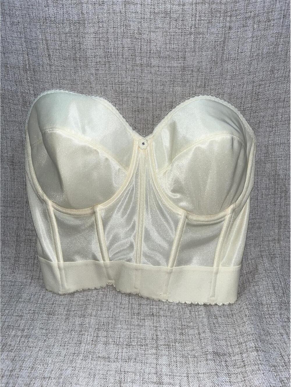Dominique Noemi Ivory Strapless Low Back Bridal Bra Bustier 36D EUC (NWoT?)